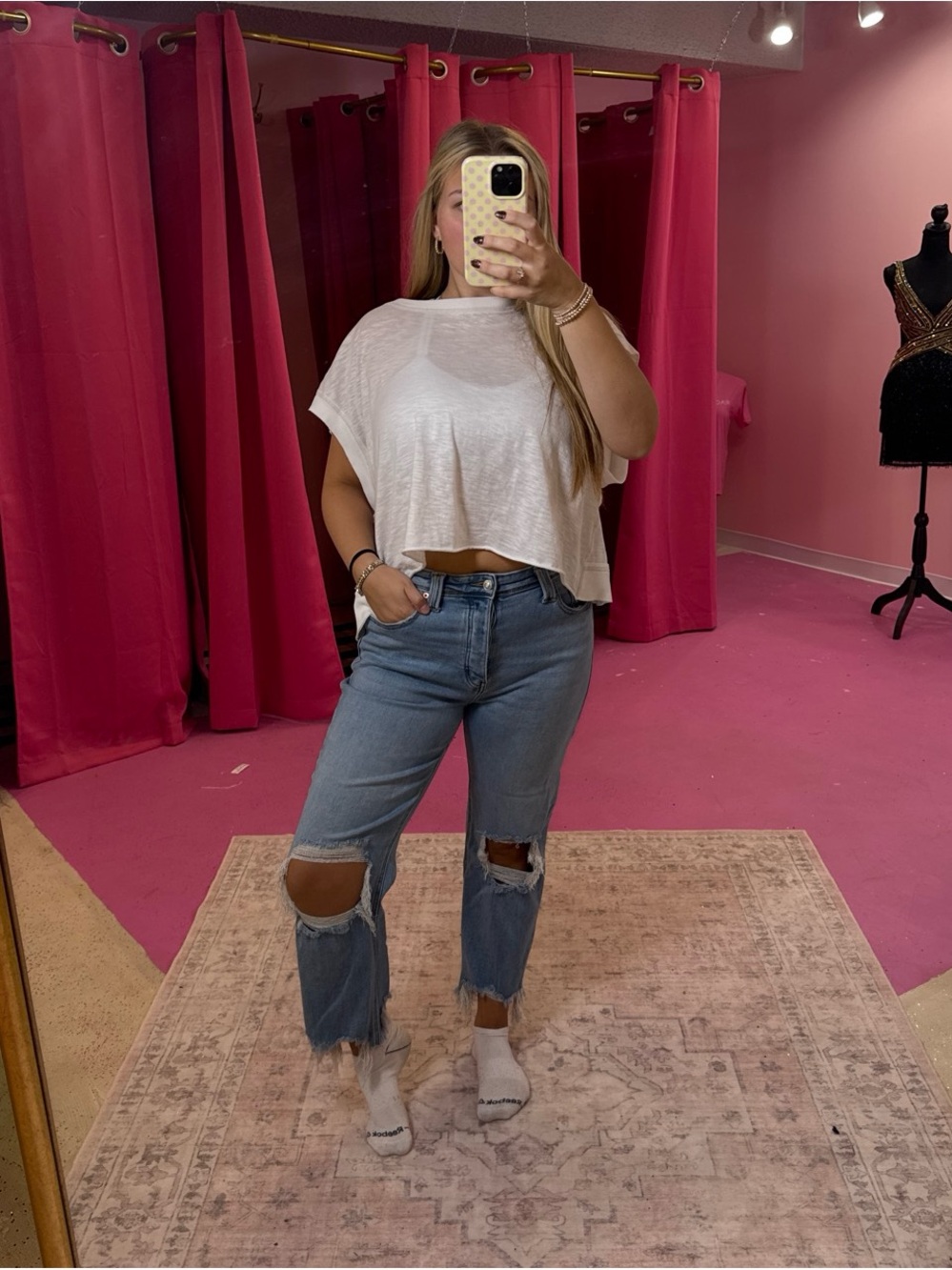 Artemis Design Co. Light Blue Distressed Straight Leg Jeans